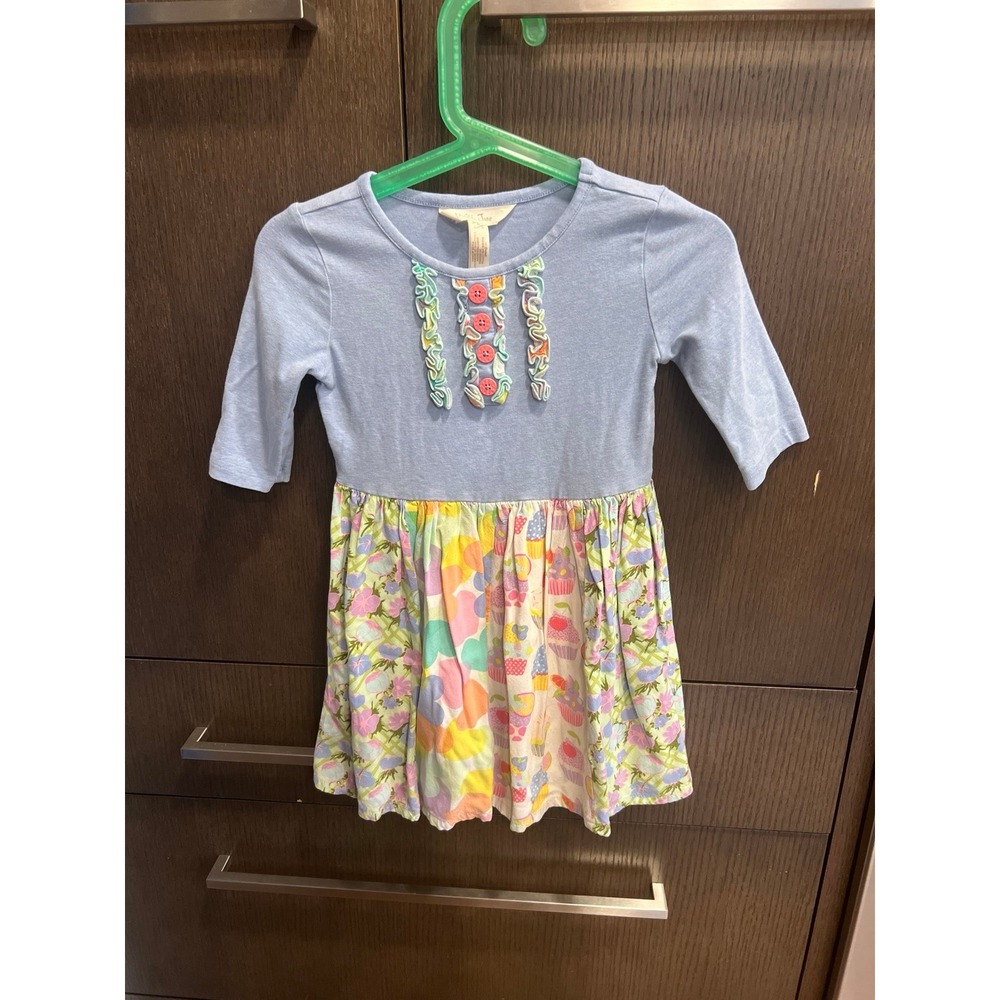 Matilda Jane Let's Talk Dress Girls Size 4 Hearts Cupcakes